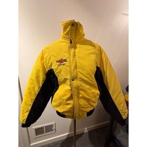 Pennzoil Racing Jacket Yellow Black Full Zip,embroidered logo,vintage,swingster